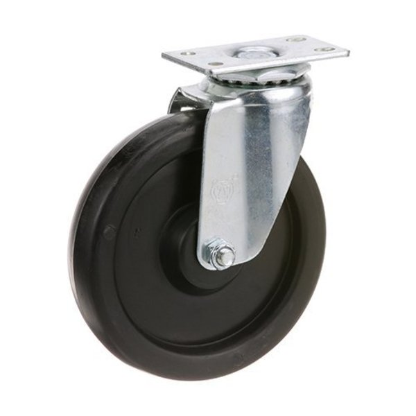 Component Hardware Caster, Plate (5"Od, Swvl, Black) C11-1050